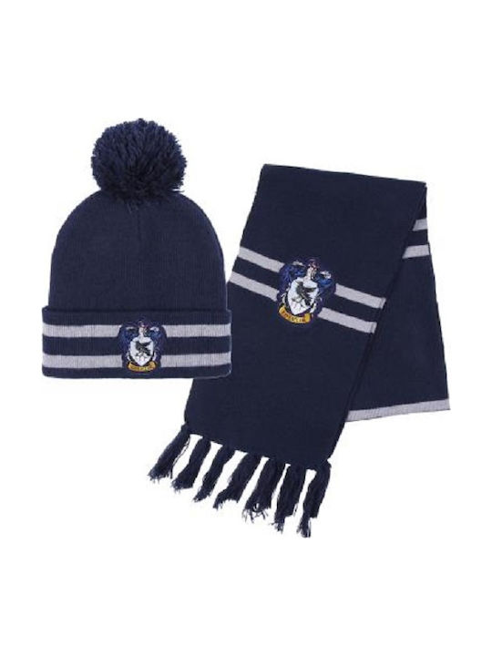Disney Kids Beanie Set with Scarf Knitted Blue