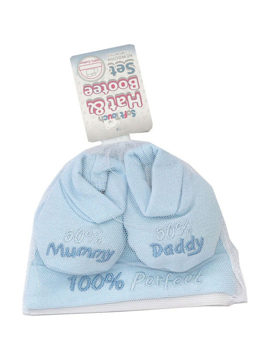 Soft Touch Kids Beanie Set with Socks Fabric Light Blue for Newborn 2pcs