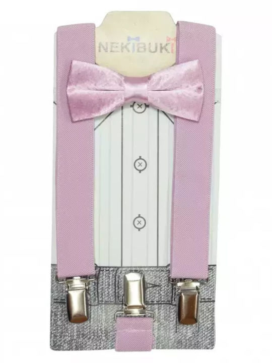 Kids' Set Suspenders Bow Tie Boys Pink