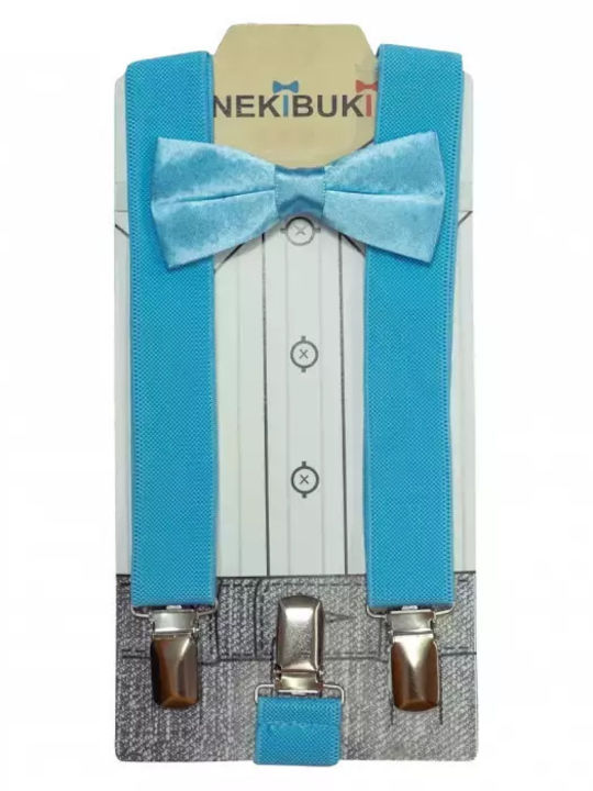 Kids' Set Suspenders Bow Tie Boys Light Blue