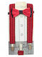 Kids Set Suspenders Bow Tie Boys Big Dots Red