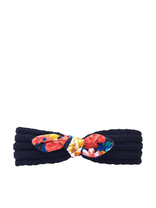 Kids' Knitted Hair Ribbon Removable Floral Bow Black