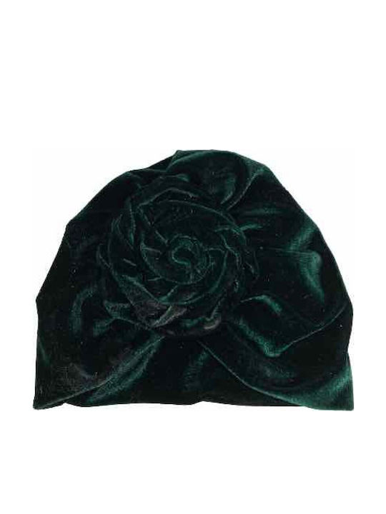 Bonjour Bebe Handmade Velvet Turban Bow Green