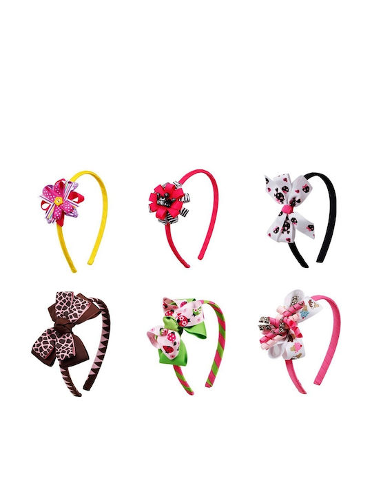 Multicolour Kids Headbands Set with Bow 6pcs