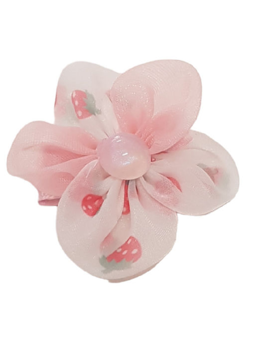 Παιδικό Clip Κοκαλάκι Μαλλιών Flower Pearl Προστασία Pink