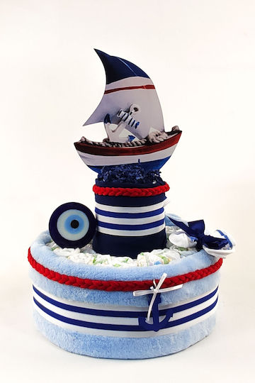 Dama Koupa Diaper Cake din Lemn pentru Băiat