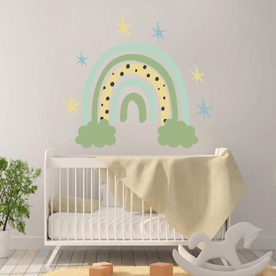 Kinder Wandsticker Regenbogen Wolken Sterne 70x65cm