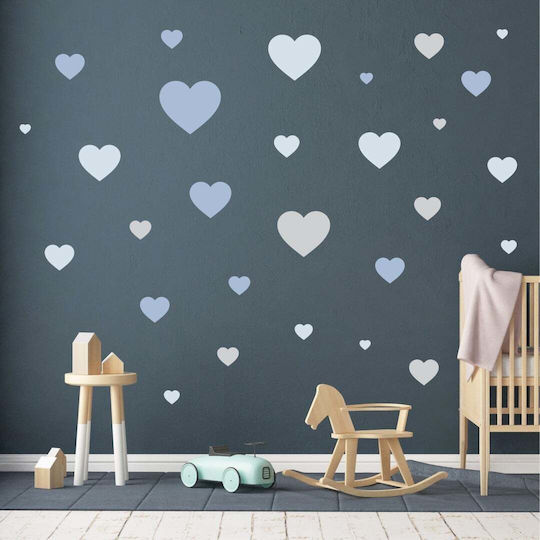 Kids Wall Stickers Set of Hearts 100x42cm
