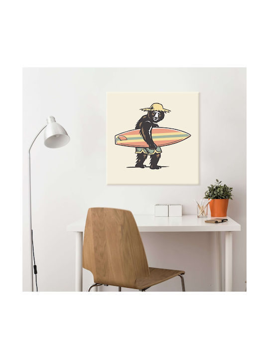Πίνακας Καμβά Surfer Bear 30x30cm