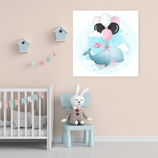 Kinder Wandkunst Leinwand Whale Balloons 30x30cm