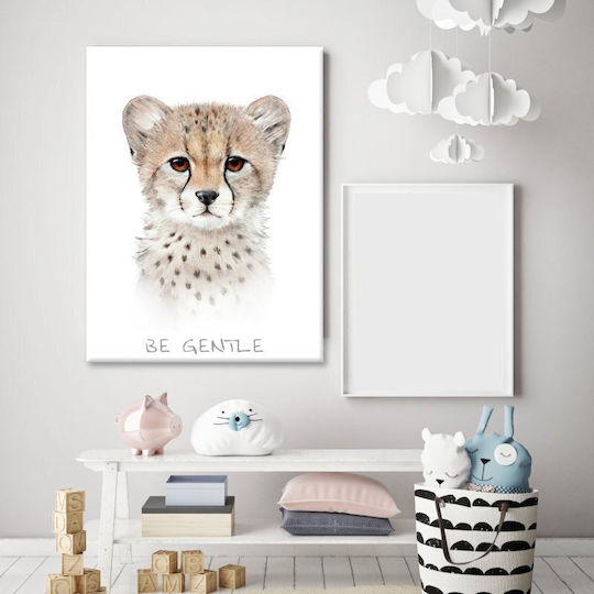Kinder Wandkunst Kein Rahmen Be Gentle Like A Tiger 30x25cm
