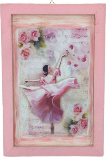 Handmade Wooden Framed Ballet Dancer Kids Wall Art