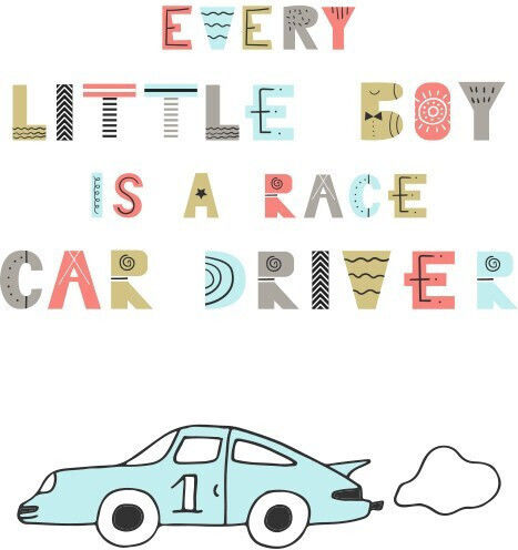 Poster Little Car Driver Paper 15x20cm