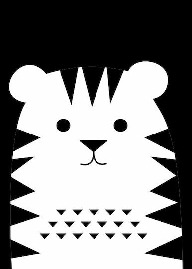 Poster Poster Black and White Tiger Paper 15x20cm