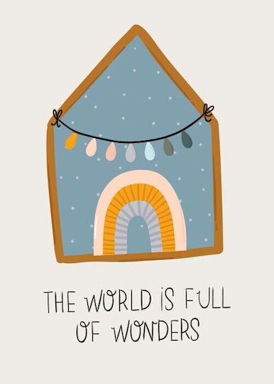 Poster Blue Little House Paper 15x20cm