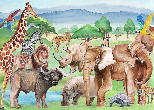 Poster Kinderposter Zoo Papier 20x15cm