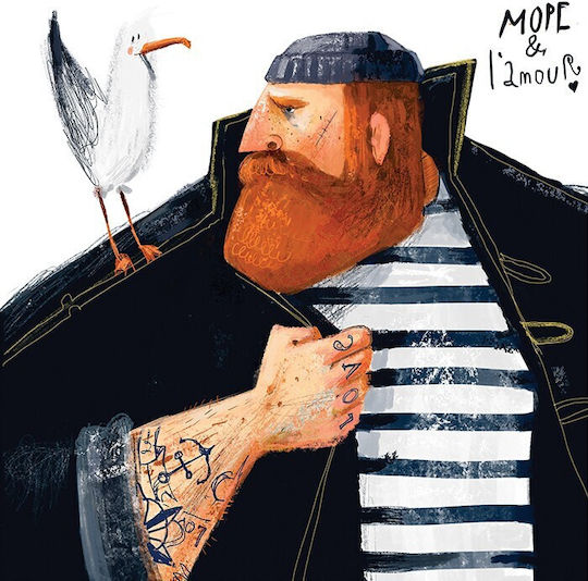 Red-Headed Sailor Poster Paper 70x70cm