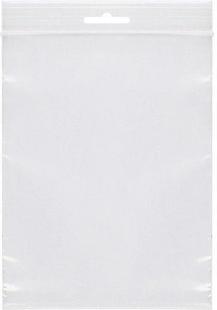 General Purpose Zipper Packaging Bag Transparent W15xH20.0cm 60mic Hole 10 Pieces