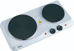 Voltz Enamel Countertop Double Burner White