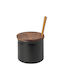 Boutique Set Vase with Lid and Spoon 12cm 0.68L Fine Stoneware Costa Nova