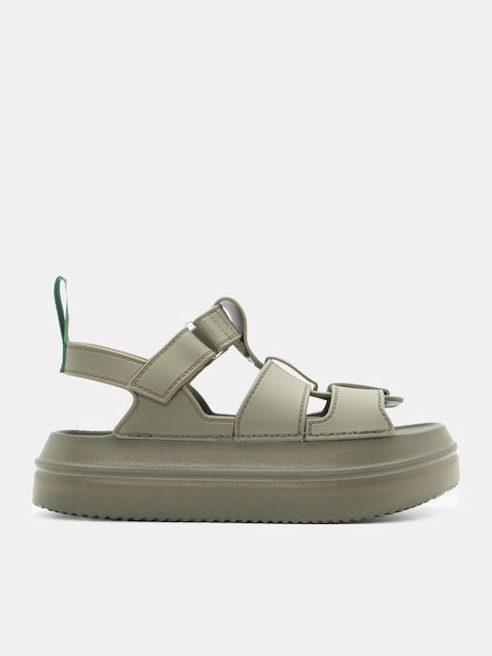 Luigi Γυναικεία Σανδάλια Flatforms Χακί