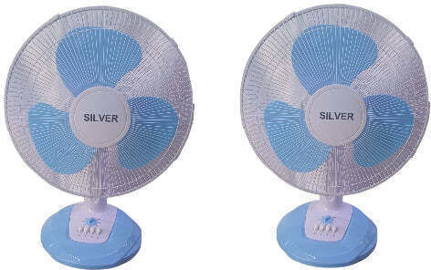 Silver FT40-15 2Pcs Box Επιτραπέζιος Ανεμιστήρας 50W Διαμέτρου 40.64cm Ασημί