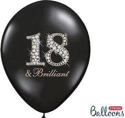 30cm Luftballons 18" & Brillantes Pastellschwarz 1 Pack 6 Stück