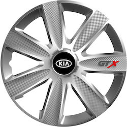 Τάσια Set 4 Gtx 15" με Σήμα Kia 4τμχ Γκρι GTXC42