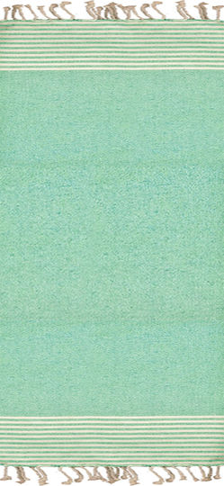 Pestemal Beach Towel Green with Fringes 90x180cm.