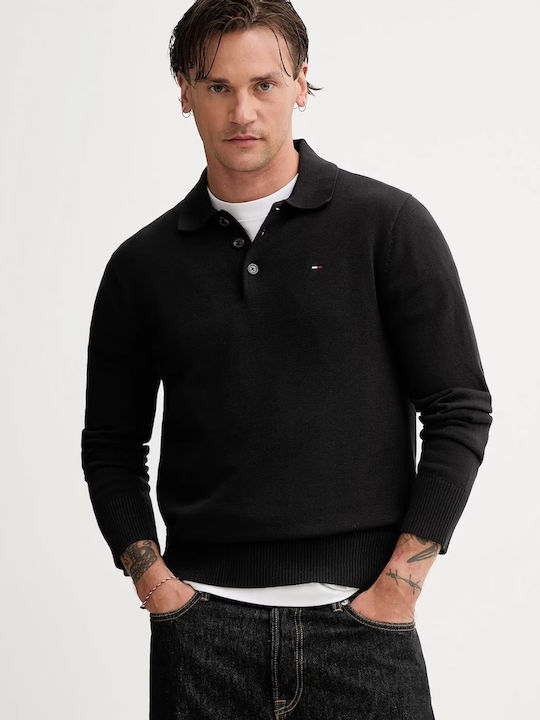 Tommy Hilfiger Polo Long Sleeve Black Sweater
