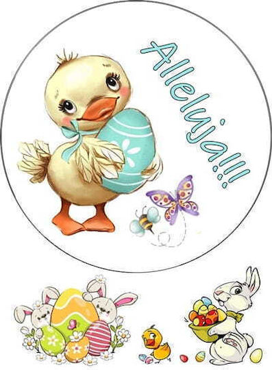 Cake Topper Huhn Kaninchen Ostern Alleluia Ostern Muster 2.20
