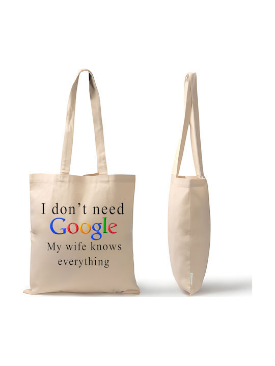 Cotton Canvas Shopping Bag 100% Pegasus Company Print I Don't Need Google