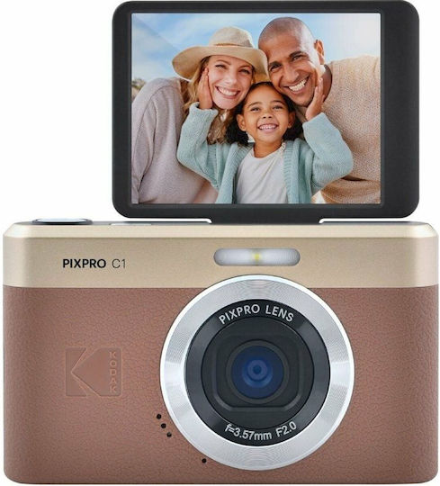 Kodak Pixpro C1 Compact Camera 13MP Optical Zoom 4x Brown | Skroutz.mt
