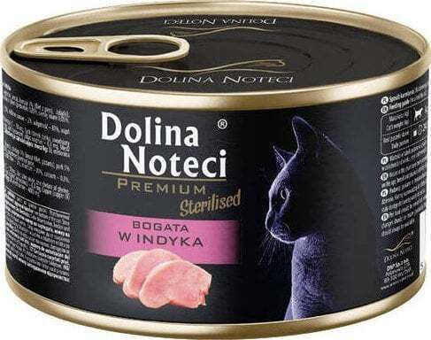 Dolina Noteci Premium Wet Food for Adult Cats in Cans with Turkey Grain-Free 185gr