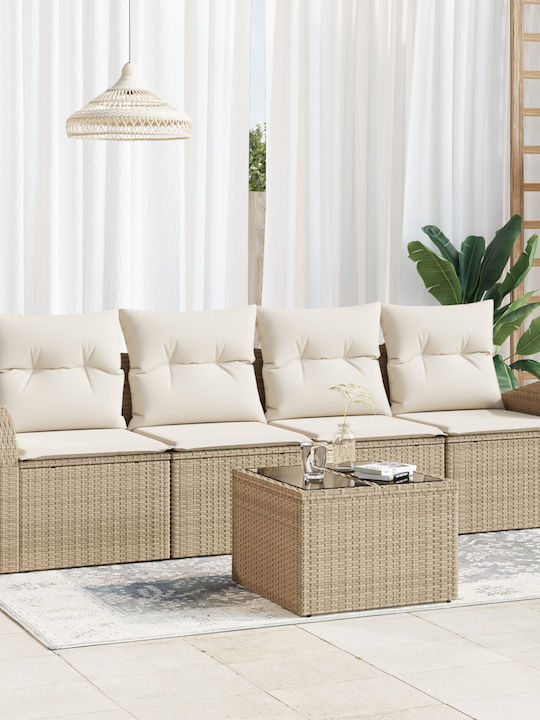 Zweisitziges Sofa Außenbereich Rattan mit Kisse...