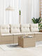 Zweisitziges Sofa Außenbereich Rattan mit Kissen 55x55x37cm