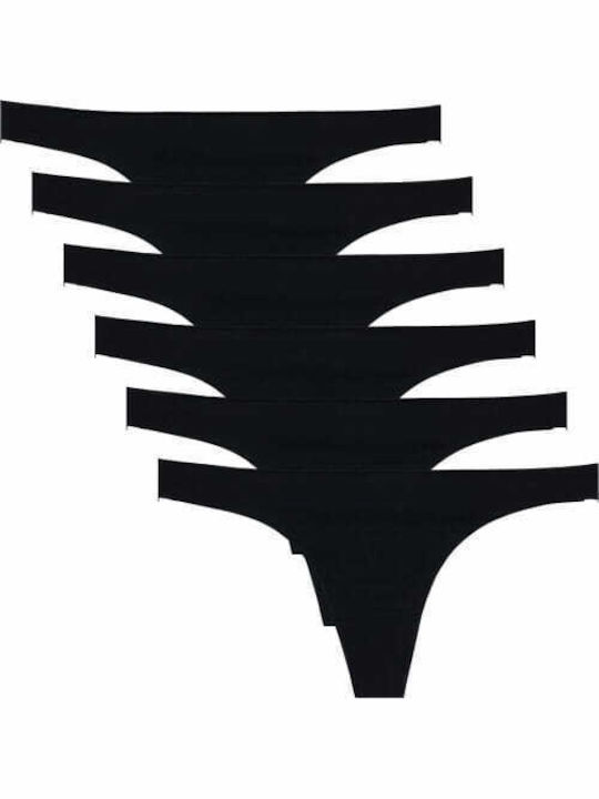 Βαμβακερά Γυναικεία String MultiPack Μαύρο