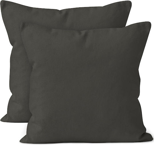 Калъф За Възглавница Linen Черен 2 Бройки 60x60см