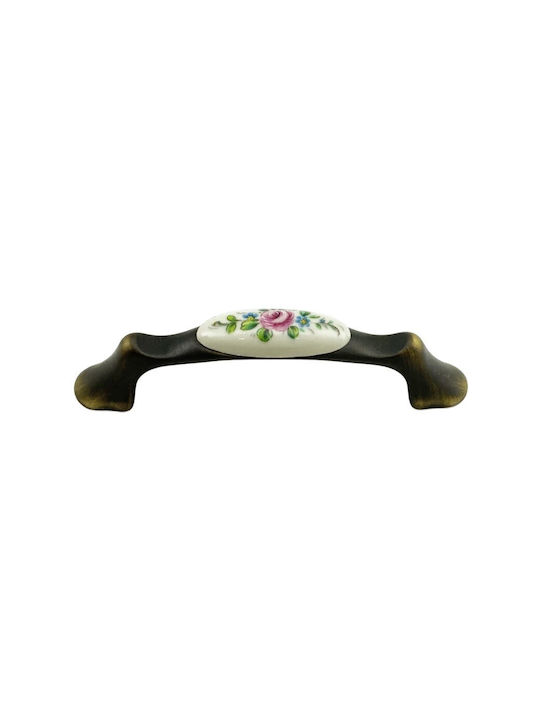 Λαβή Επίπλων Gem Mz 1265 96mm Μπρονζέ Ροζ Λουλούδι