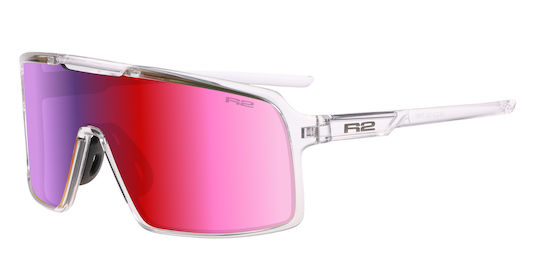 R2 Cycling Glasses with Pink Frame & Transparent Lenses