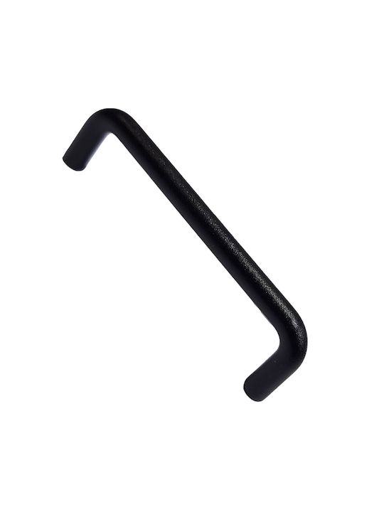 Italian Furniture Handle Eureka 11692-096-ino Black Matte Size 9.6cm