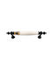 Porcelain Furniture Handle White Meander Decoration Black Matte Base 128mm Tmc 1980-85-128-448