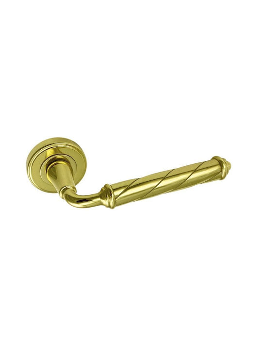 Door Handles Rosette Mariani Venezia Gold Left Security Cylinder