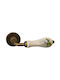 Door Handles Rosette Linea Cali Martina Glossy Bronze Ivory Porcelain Right Cylinder Security