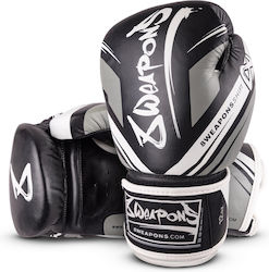 8 Weapons Boxing Gloves Leather for Match Black
