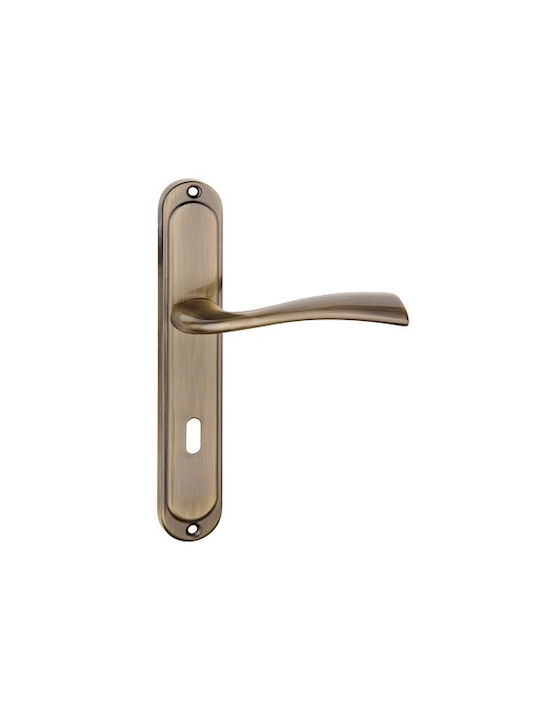Finetto Türgriff Platte Art.030017 121x51mm K-90mm Antik Links Vordertür 243-030fa017ab-Links Vordertür