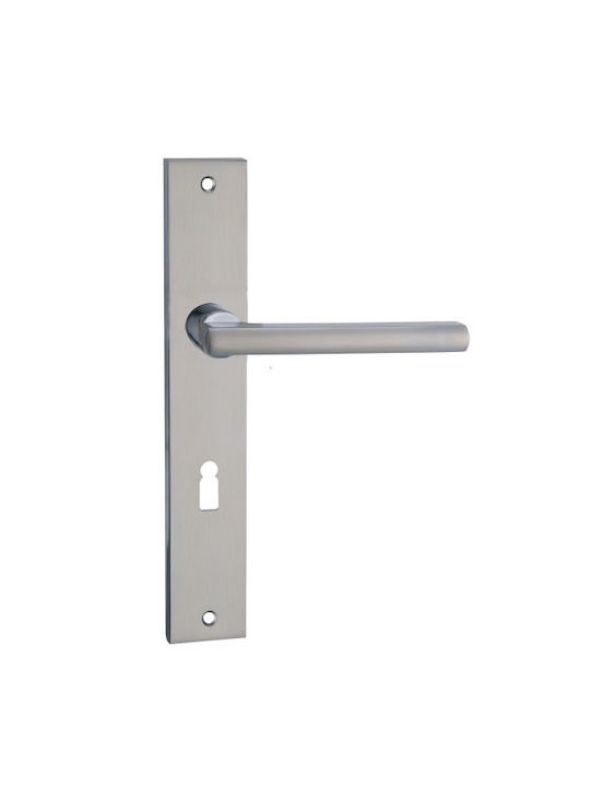 Door Handle Plate Finetto Art.080056 121.5x51mm K-90mm Satin Stainless Steel Right Front Door 243-080a056bsn-Right Front Door