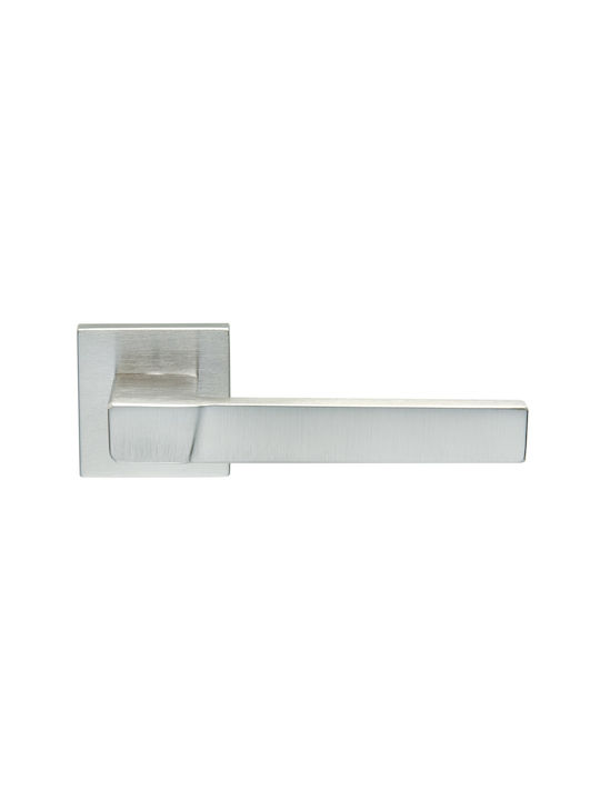 Ilavio 2496 Rosette Chrome Matte Bathroom Handle Set Pair