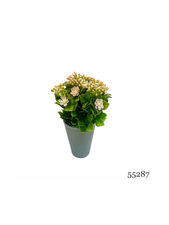 Plantă Artificială Ibergarden Dimensiuni 11x11x22cm Ghiveci Gri Flori Somon