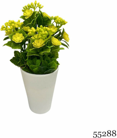Artificial Plant Ibergarden Dimensions 11x11x22cm White Pot Yellow Flowers